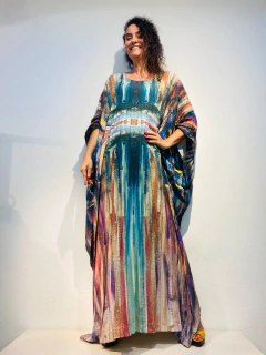 Vestido Plissado Longo Crepe Munch