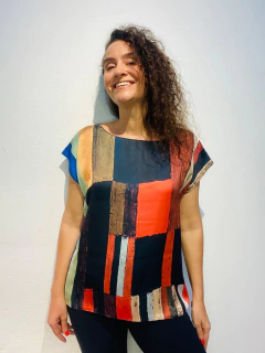 Camiseta Kaftan Cetim Klee - ALESSA