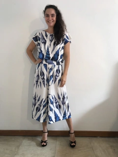 Calça Pantacourt Jersey Concha Azul - comprar online