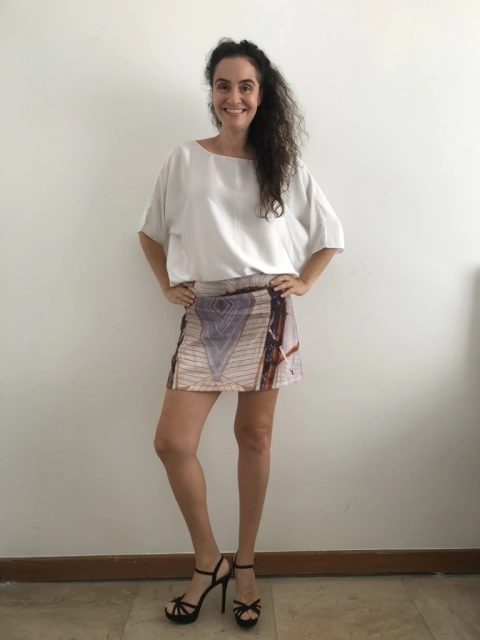 Saia Mini Linho Iate