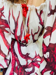 Blusa Bufante Chiffon Coral - comprar online