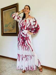 Blusa Bufante Chiffon Coral on internet