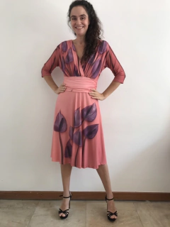 Vestido Curto Sereia Evasê Jersey Antúrio Rosa
