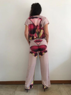 Calça Reta Jersey Calla Vermelha - ALESSA