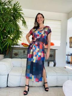 Saia Reta Jersey Paul Klee Colorido - ALESSA