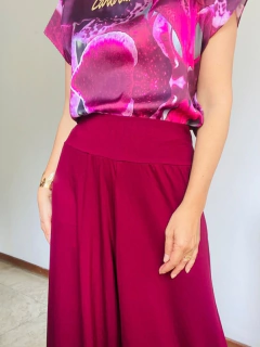 Calça Evasê Malha Vinho
