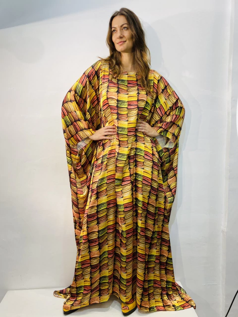 Vestido Maxi Longo Cetim Macarrom