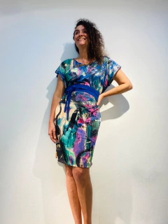 Vestido Kaftan Jersey Joan Blue - comprar online