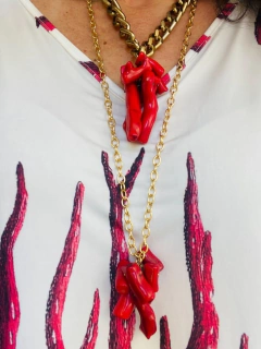 Camiseta Kaftan Jersey Coral na internet