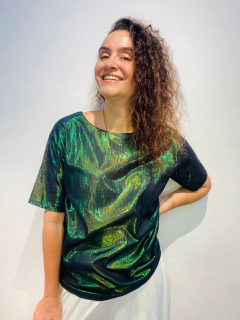 Camiseta Básica Tafetá Verde Besouro