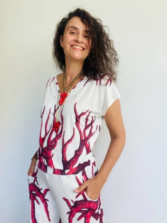 Camiseta Kaftan Jersey Coral - comprar online