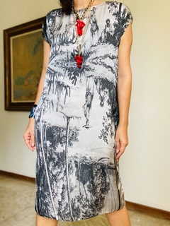 Vestido kaftan Cetim Coqueiros - loja online