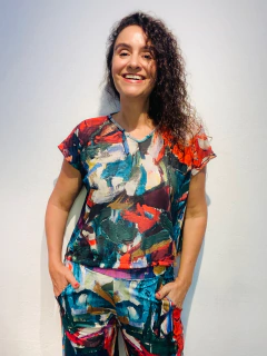 Camiseta Cropped Vual de Malha Joan Verde - loja online