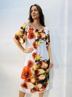 Imagem do Vestido Cigana Curto Crepe Rosa Ocre