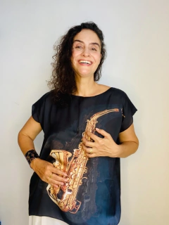 Image of Camiseta Kaftan Cetim Sax