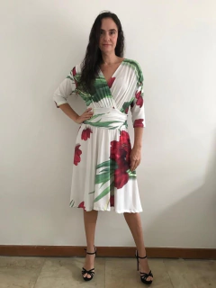 Vestido Sereia Evasê Jersey Tulipa Vermelha