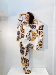 Calça Reta Jersey Indigena Rosa Magalhães na internet