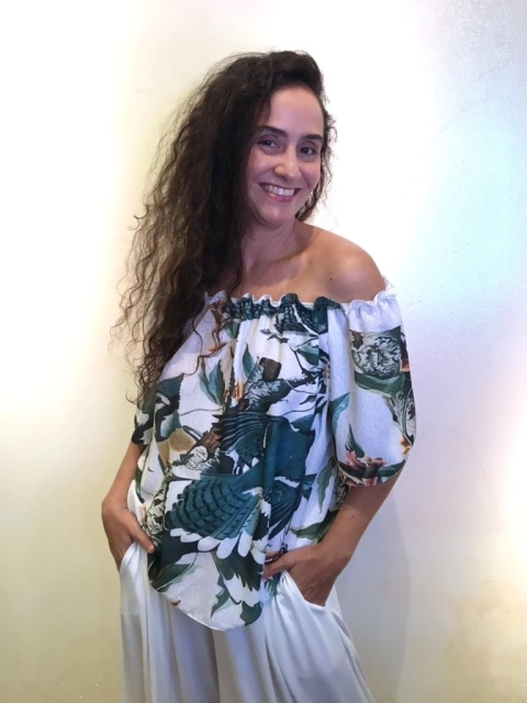 Blusa Cigana Crepe Birds