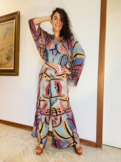 Calça Evasê Jersey Paul Klee Rosa on internet