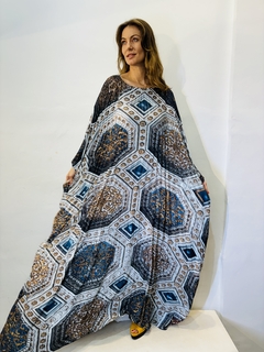 Vestido Plissado Longo Crepe Parque Lage Afresco - ALESSA