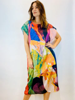 Vestido Kaftan Cetim Samba na internet