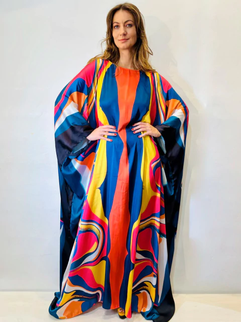 Vestido Maxi Longo Cetim Samba S