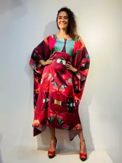 Vestido Maxi Midi Cetim Orquídea Vermelho - buy online