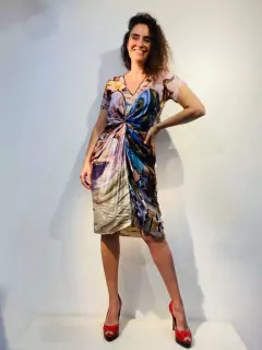 Vestido Torcido Seda Afresco