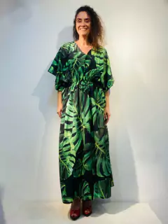 Vestido Maxi Elástico Crepe Costela de Adão