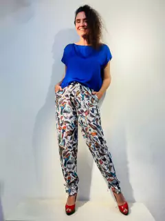 Calça Elastico Crepe Passaros - loja online