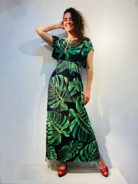 Saia Reta Longa Jersey Costela de Adao