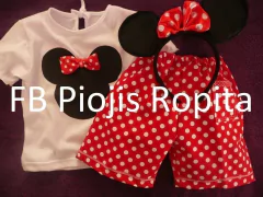 Set 3p Minnie remera bermuda y vincha con moño