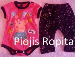 Set Peppa pig Body y Calza con Corazones