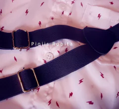 Set fiesta cumpleaños pantalon jean body camisa y tiradores - tienda online