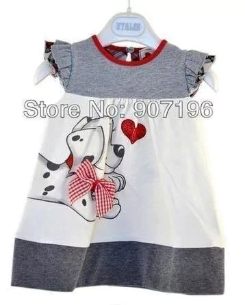 Vestido Importado Perrito Dalmata Con Moño y piedritas brillosas incrustadas