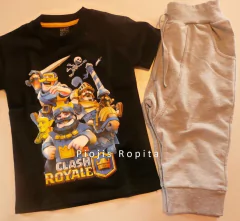 Set conjunto 2p Clash Royale remera y babucha corta