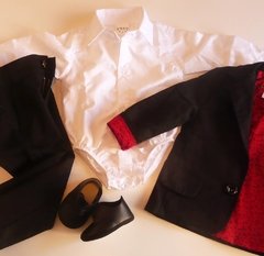 Set conjunto traje bautismo body camisa pantalon zapatos y blazer saco