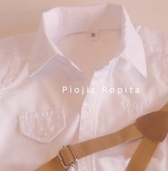 Set conjunto bautismo body camisa bermuda zapatos moños y tiradores - comprar online