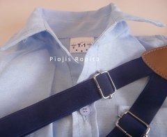 Set Traje bautismo saco blazer body camisa bermuda zapatos moños y tiradores en internet