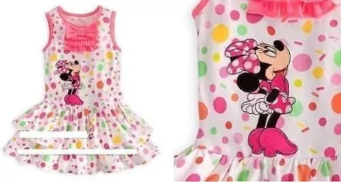 Vestido Importado de Minnie para fiesta Fiesta con Moño