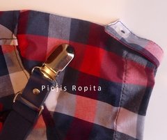 Set fiesta cumpleaños body camisa pantalon jean y tiradores - Piojis Ropita Importada