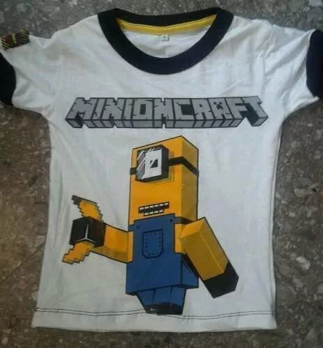 Remera Manga Corta Personaje Minion Minecraft