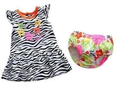 Set Importado Animal Print 2p Vestido con Bombachon floreado
