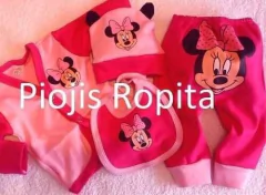 Sets Ajuar 4p Minnie Mickey con Caja Regalo - Bebe/beba - POR MAYOR - Piojis Ropita Importada