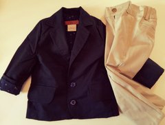 Traje para bautismo fiesta saco blazer pantalon de vestir gabardina semi elastizado - tienda online