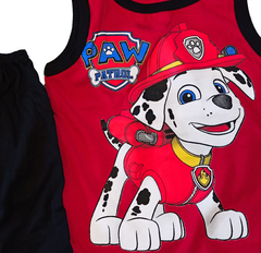 Set conjunto paw patrol patrulla canina marshal remera musculosa y short bermuda - comprar online
