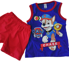 Set conjunto paw patrol patrulla canina chase remera musculosa y short bermuda