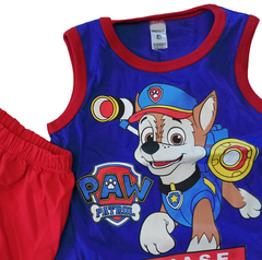 Set conjunto paw patrol patrulla canina chase remera musculosa y short bermuda - comprar online