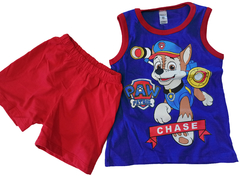 Set conjunto paw patrol patrulla canina chase remera musculosa y short bermuda en internet