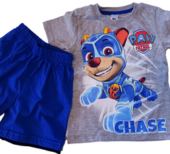 Set conjunto paw patrol patrulla canina chase remera manga corta y short bermuda
